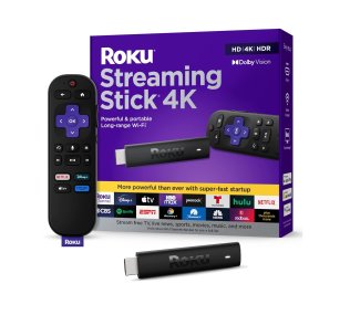Roku Streaming Stick 4K - HDR & Dolby Vision Roku Streaming Device for TV with Voice Remote & Long-Range Wi-Fi - Free & Live TV